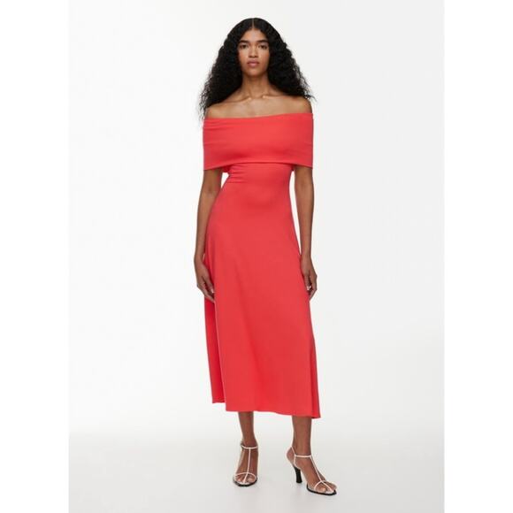 Aritzia Dresses & Skirts - Aritzia Babaton Statuette Dress Off the Shoulder Drapey Jersey Maxi Dress Size M